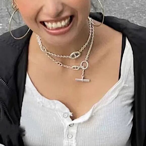 Multilayer Luxury Silver Necklace - Picture 4 of 11